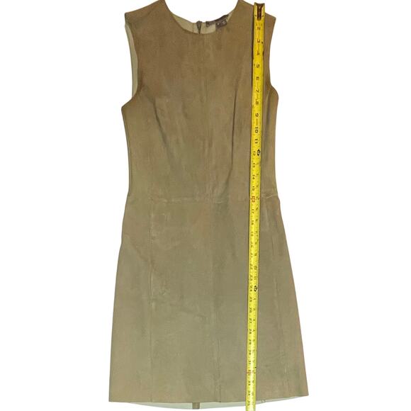 Vince 100% Lamb Leather Dress Sz 2 Green – Excellent Condition w/ Pockets luxury - Picture 8 of 12